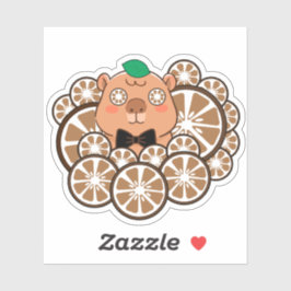 Zen Kawaii Capybara-Spa-Tag mit Zitrone Aufkleber