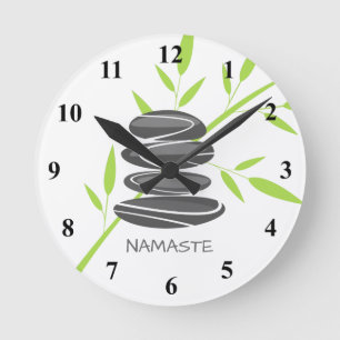 Zen Kieselsteine Stapel Yoga Meditation Wanduhr