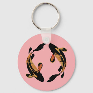 Zen Koi Fish Pink Einfach Minimalistischer Schlüss Schlüsselanhänger