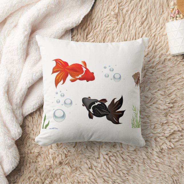 Zen Koi Fish Pond Pillow | Japanese Garden Aesthet Kissen (Decke)