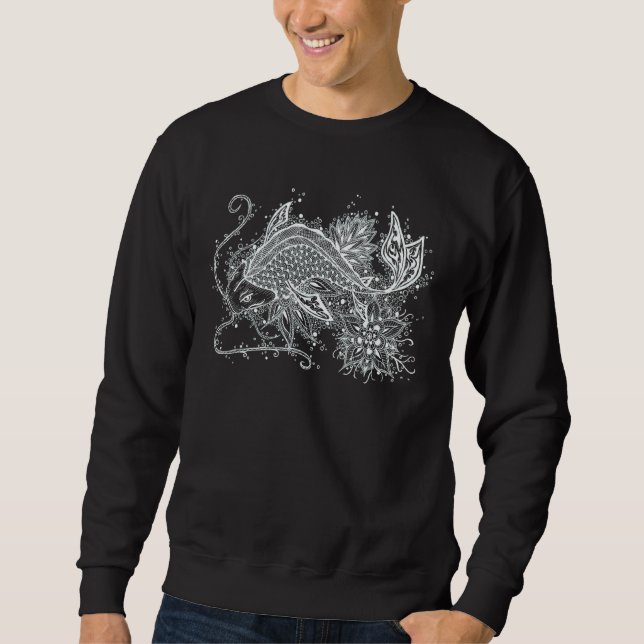 Zen Koi Fish Tattoo Sweatshirt (Vorderseite)