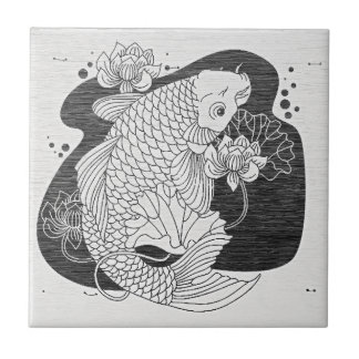 Zen-Koi-Lotus-Keramikfliese Fliese