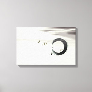 Zen-Kreis Enso Koi Bürsten-Malerei-Kunst Leinwanddruck