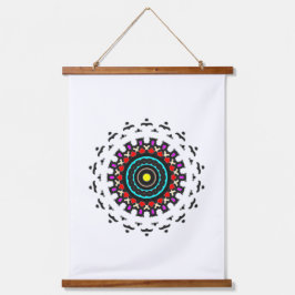 Zen-Kreis-Mandala Wandteppich Mit Holzrahmen
