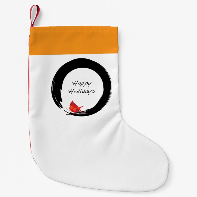 Zen-Kreis mit WeihnachtsKardinal Kleiner Weihnachtsstrumpf (Vorderseite)