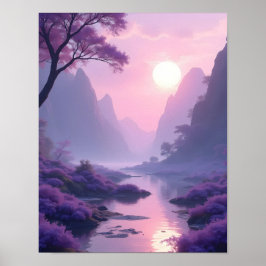 Zen-Landschaft in Lavendel beruhigend Poster