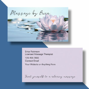 Zen-lizensierter Massagetherapeut Lotusblume Visitenkarte