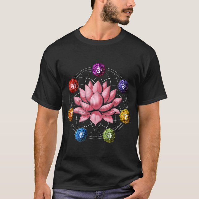 Zen Lotus Chakra Symbole T-Shirt (Vorderseite)
