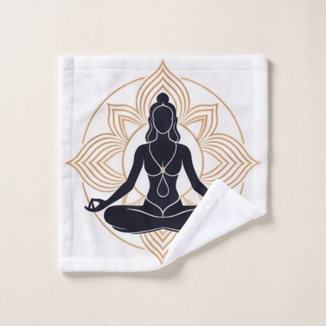 Zen Lotus Mediation Badhandtuch Set (Waschlappen)