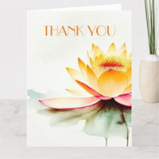ZEN LOTUS WATERCOLOR DANKESKARTE