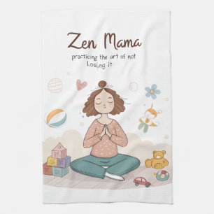 Zen Mama Ruhige Mutterschaft Kunst Geschirrtuch