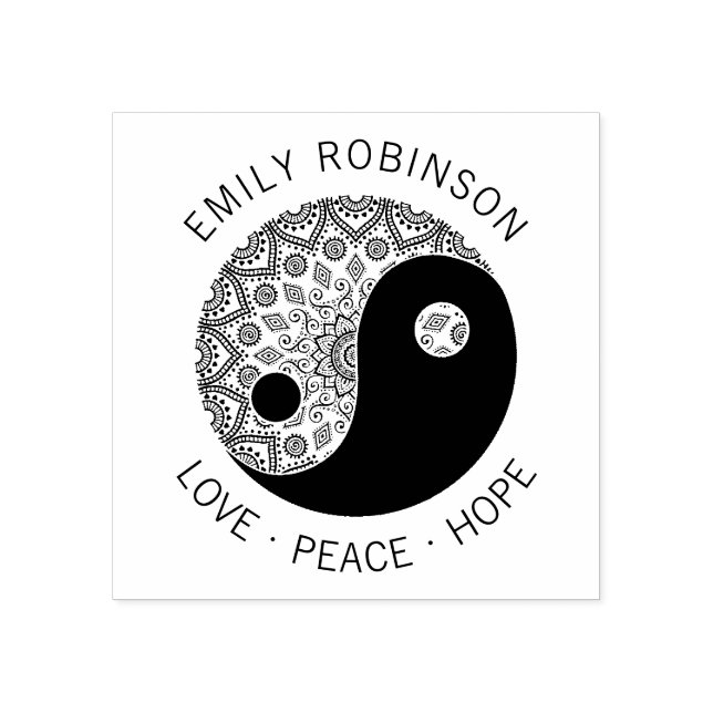 Zen Mandala Yin Yang Liebe Peace Hope Individuelle Gummistempel (Prägung)