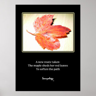 Zen Maple Gedicht & Art Print Poster