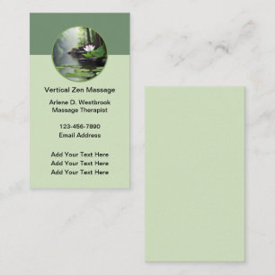 Zen Massage Nature Theme Business Cards Visitenkarte