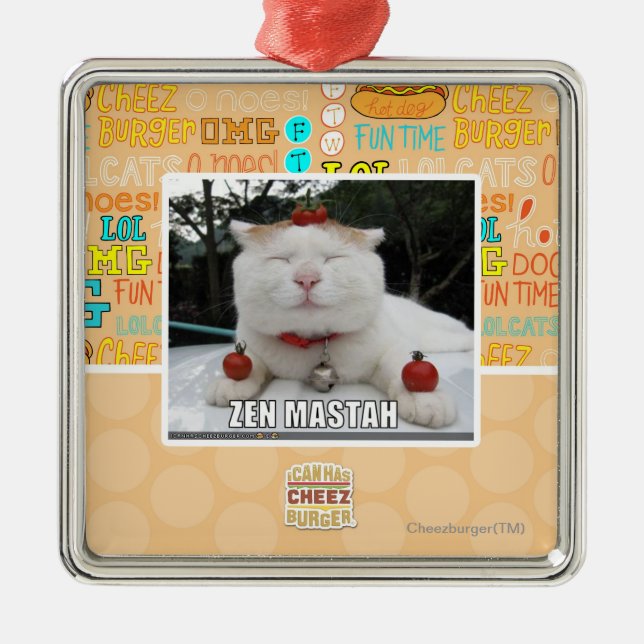 Zen Mastah Silbernes Ornament (Vorne)