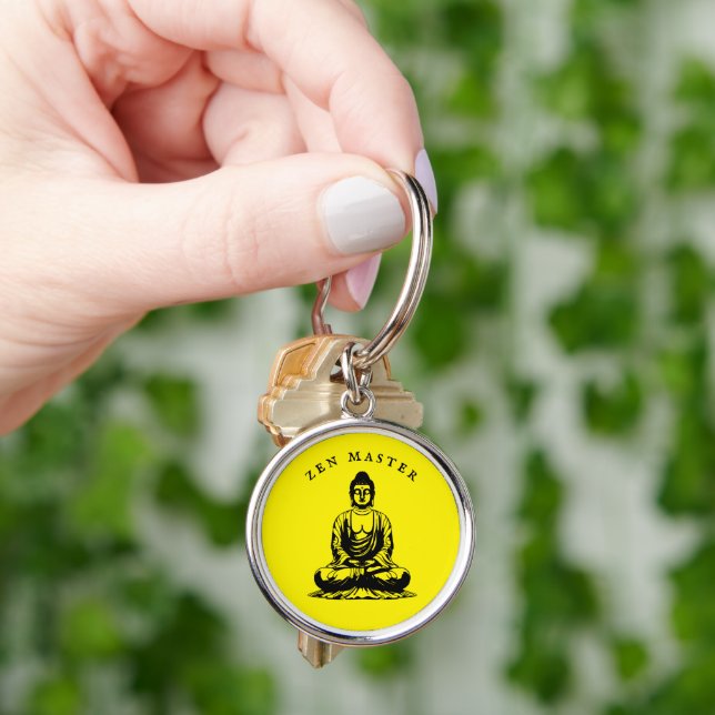 Zen Master - Buddha Meditation Gelb Schlüsselanhänger (Hand)