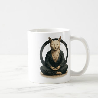 Zen Meditating Cat – Enso Circle Mindful Yoga Art  Kaffeetasse