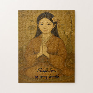 Zen Meditation Kunst Mindfulness Yoga Braun Custom