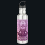 Zen-Meditation Lila Personalisierten Edelstahlflasche<br><div class="desc">Spirituelles Meditationssymbol lila personalisierte Wasserflasche.</div>