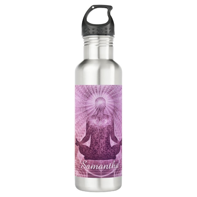 Zen-Meditation Lila Personalisierten Edelstahlflasche (Vorderseite)