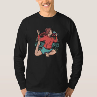 Zen-Meditation Yoga Eka Pada Rajakapotasana Wein O T-Shirt