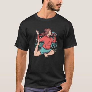 Zen-Meditation Yoga Eka Pada Rajakapotasana Wein O T-Shirt