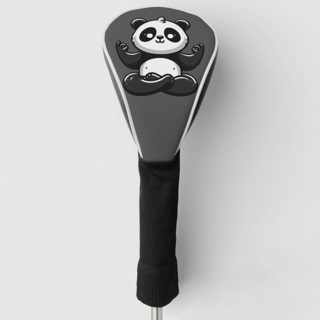 Zen Meditationspanda - Süße Tier Meditation Pose Golf Headcover (Vorderseite)