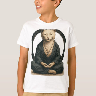 Zen meditierende Katze – Enso-Kreis achtsame Yoga- T-Shirt