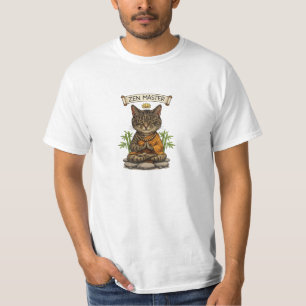 Zen-Meister Katze Lustig Chill Graue Tabby-Katze G T-Shirt