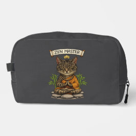 Zen-Meister-Katze Lustige Chillige Graue Tabby-Kat Waschbeutel