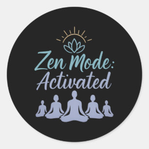 Zen-Modus Aktiviertes Yoga-Retreat-Lotus-Sonnen-De Runder Aufkleber