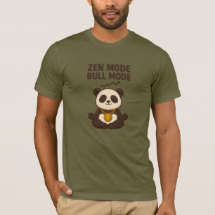 Zen-Modus Bull-Modus Baby Panda Bitcoin T-Shirt
