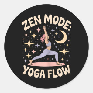 Zen-Modus Yoga-Fluss Retro-Meditations-Fitness-Des Runder Aufkleber