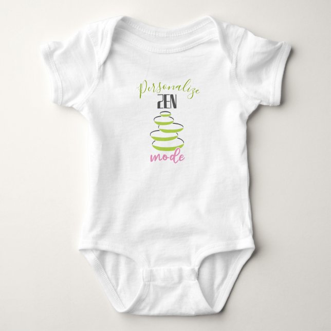 Zen-Modus Yoga Meditation Grüne Balance Steine Baby Strampler (Vorderseite)