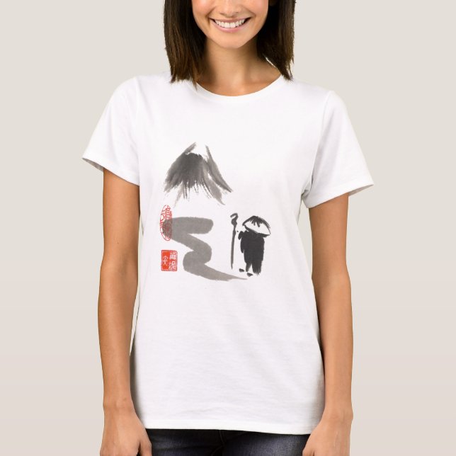 Zen-Mönch auf Reise T-Shirt (Vorderseite)
