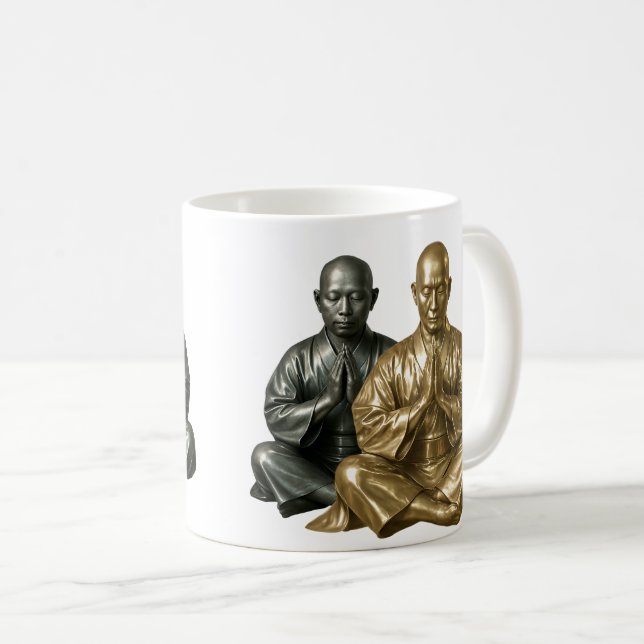 Zen-Mönche Kaffeetasse (VorderseiteRechts)