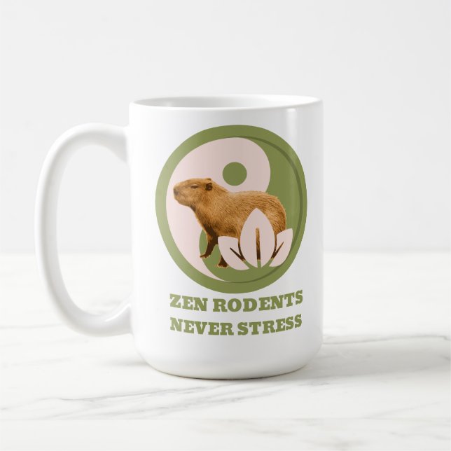 Zen-Nagetiere Stressfrei Capybara Humor Kaffeetasse (Links)