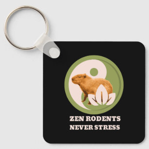 Zen-Nagetiere Stressfrei Capybara Humor Schlüsselanhänger