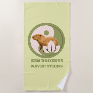 Zen-Nagetiere Stressfrei Capybara Humor Strandtuch