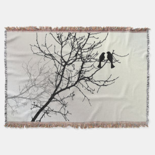 Zen-Natur-Schwarz-weiße Silhouette Decke