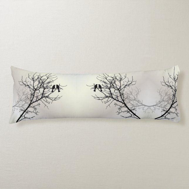Zen-Natur-Schwarz-weiße Silhouette Seitenschläferkissen (Vorderseite)