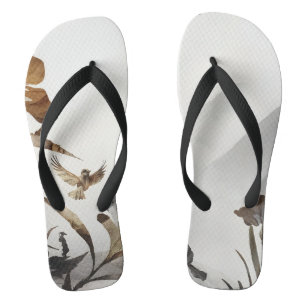 Zen Nebelberg Vögel Minimalistische Natur Flip Flops