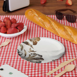 Zen Nebelberg Vögel Minimalistische Natur Pappteller