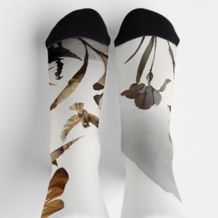 Zen Nebelberg Vögel Minimalistische Natur Socken