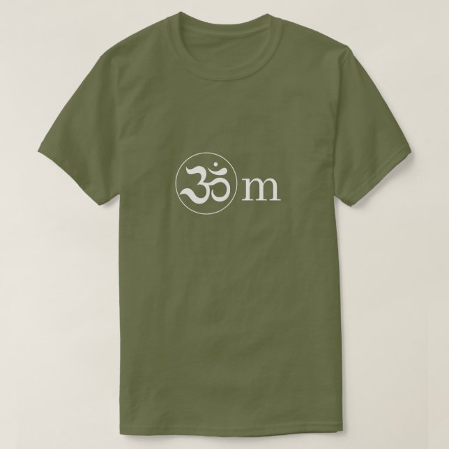 Zen Om Om Symbol minimalistisch Olive Khaki T-Shirt (Design vorne)