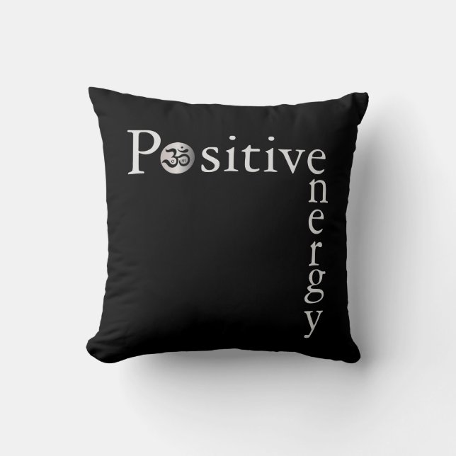 Zen Om positive Energie Minimalistisch Schwarz und Kissen (Vorderseite)