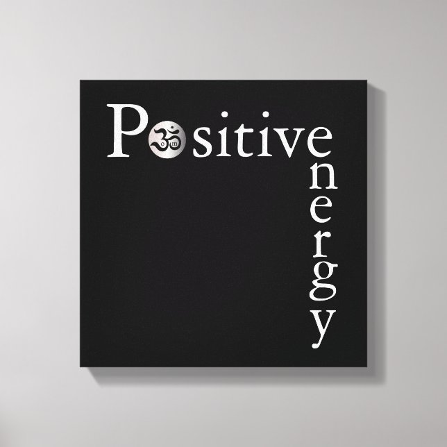 Zen Om positive Energie Minimalistisch Schwarz und Leinwanddruck (Vorderseite)