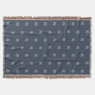 Zen Om Symbol Muster Sanskrit Blau Werfer Decke