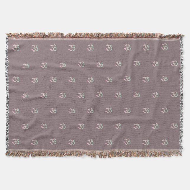 Zen Om Symbol Muster Sanskrit pastellrosa Decke (Vorderseite)