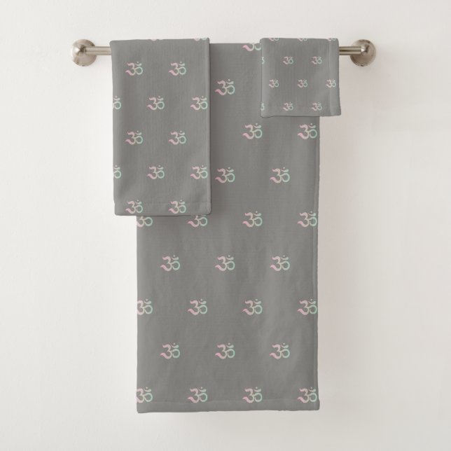 Zen Om symbole motif sanskrit pastel gris gris (En situation)